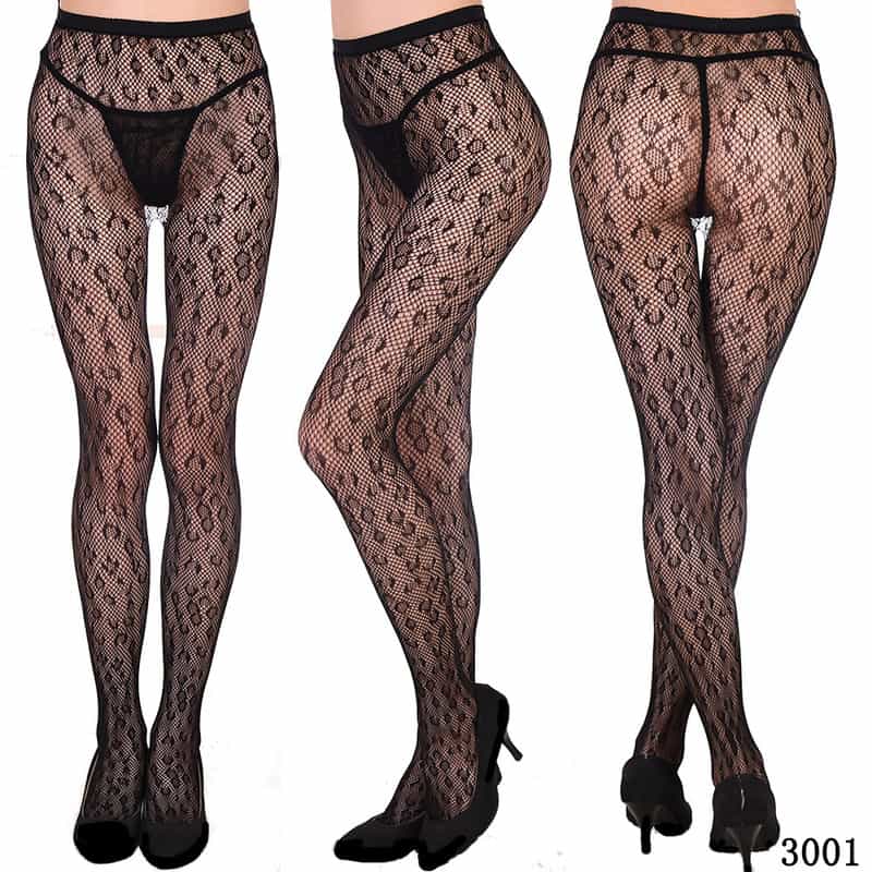 Vertical Strip Retro Hollow Lace Pantyhose