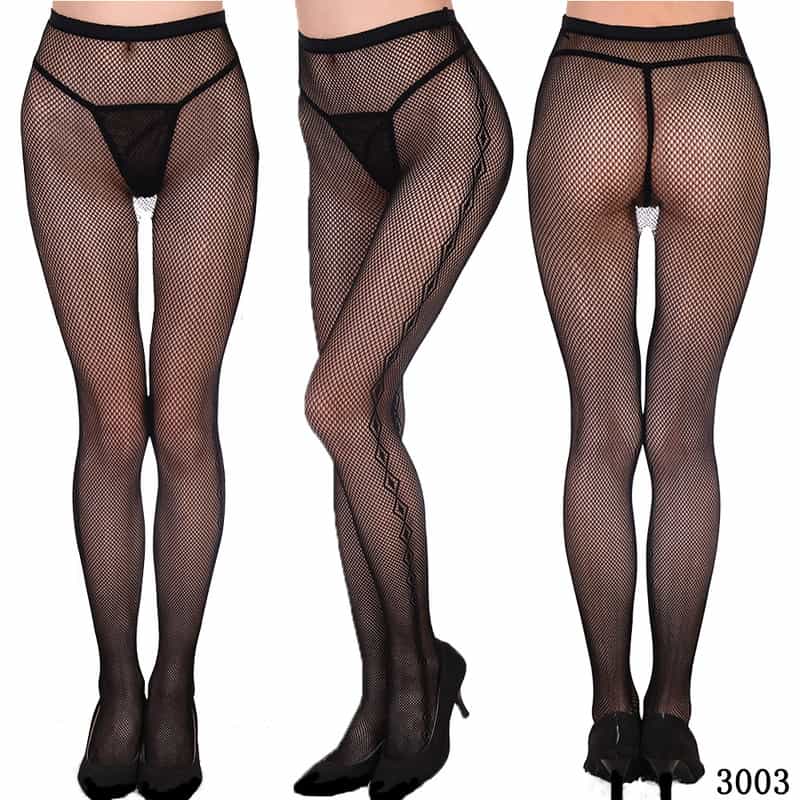 Vertical Strip Retro Hollow Lace Pantyhose
