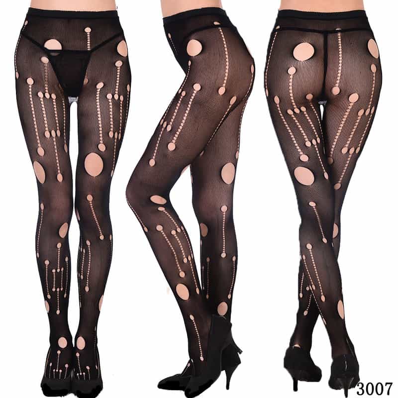 Vertical Strip Retro Hollow Lace Pantyhose