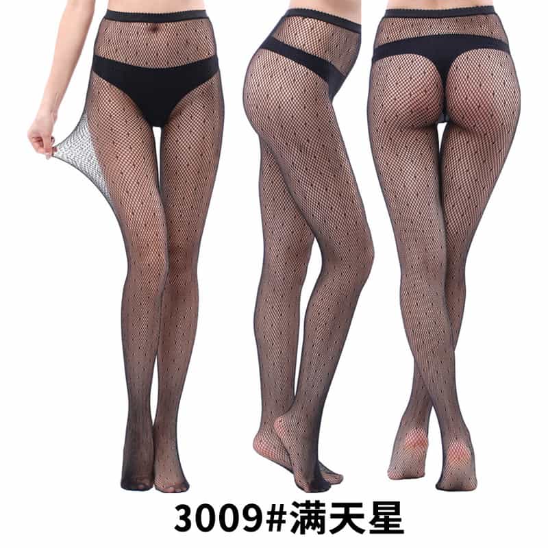 Vertical Strip Retro Hollow Lace Pantyhose