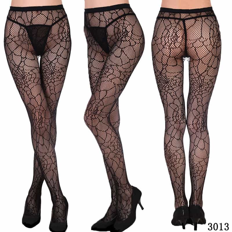 Vertical Strip Retro Hollow Lace Pantyhose