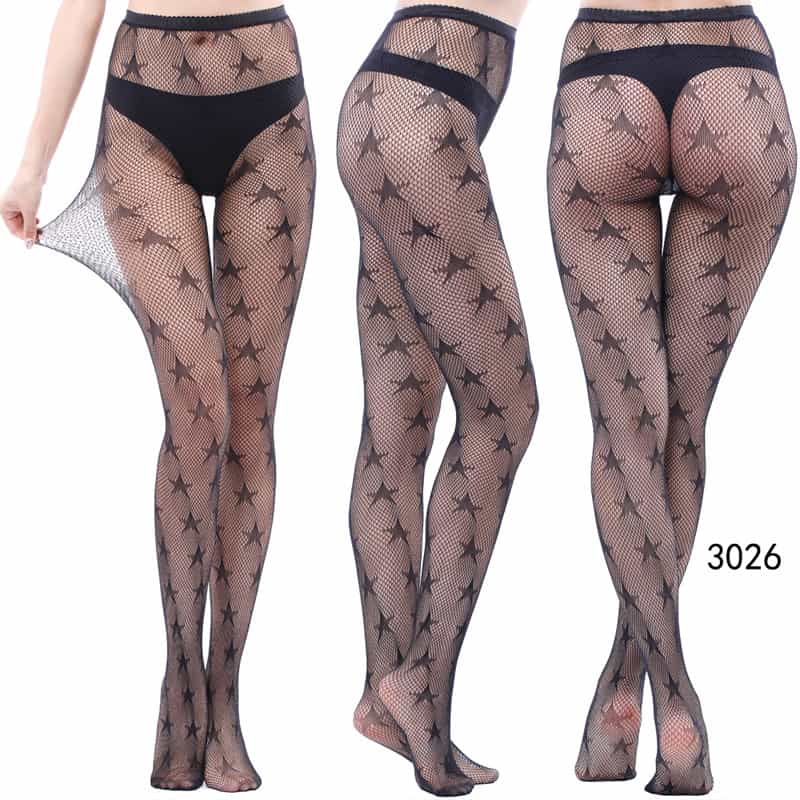 Vertical Strip Retro Hollow Lace Pantyhose