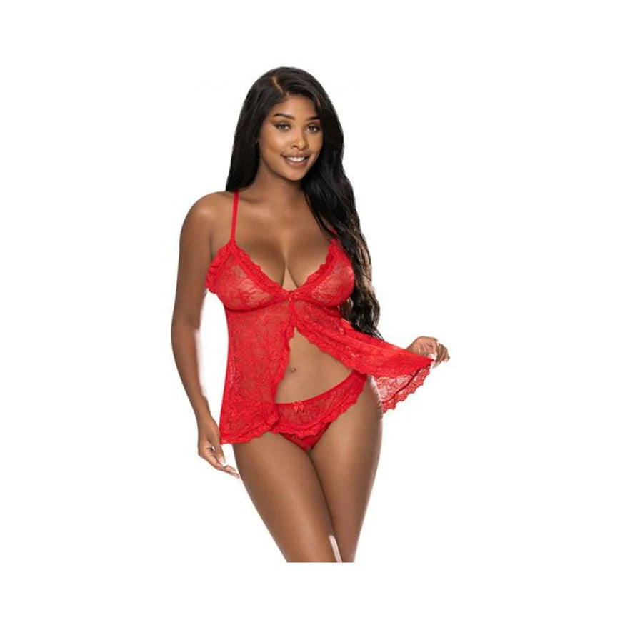 Magic Silk Ooh La Lace Babydoll & Split-crotch Panty Set
