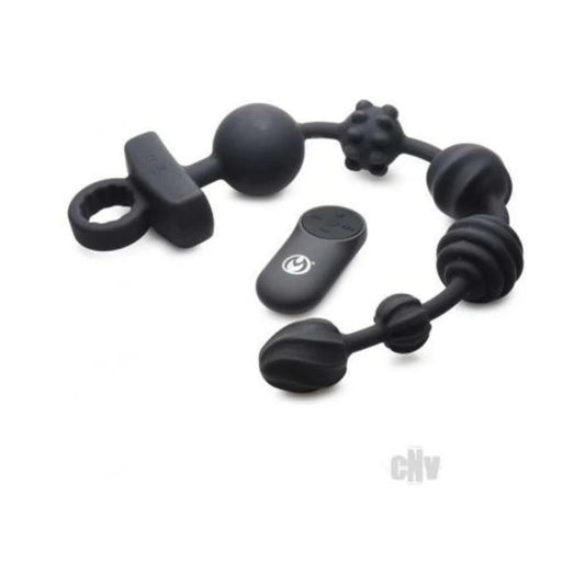 Ms Vibe Silicone Anal Beads Remote - Black