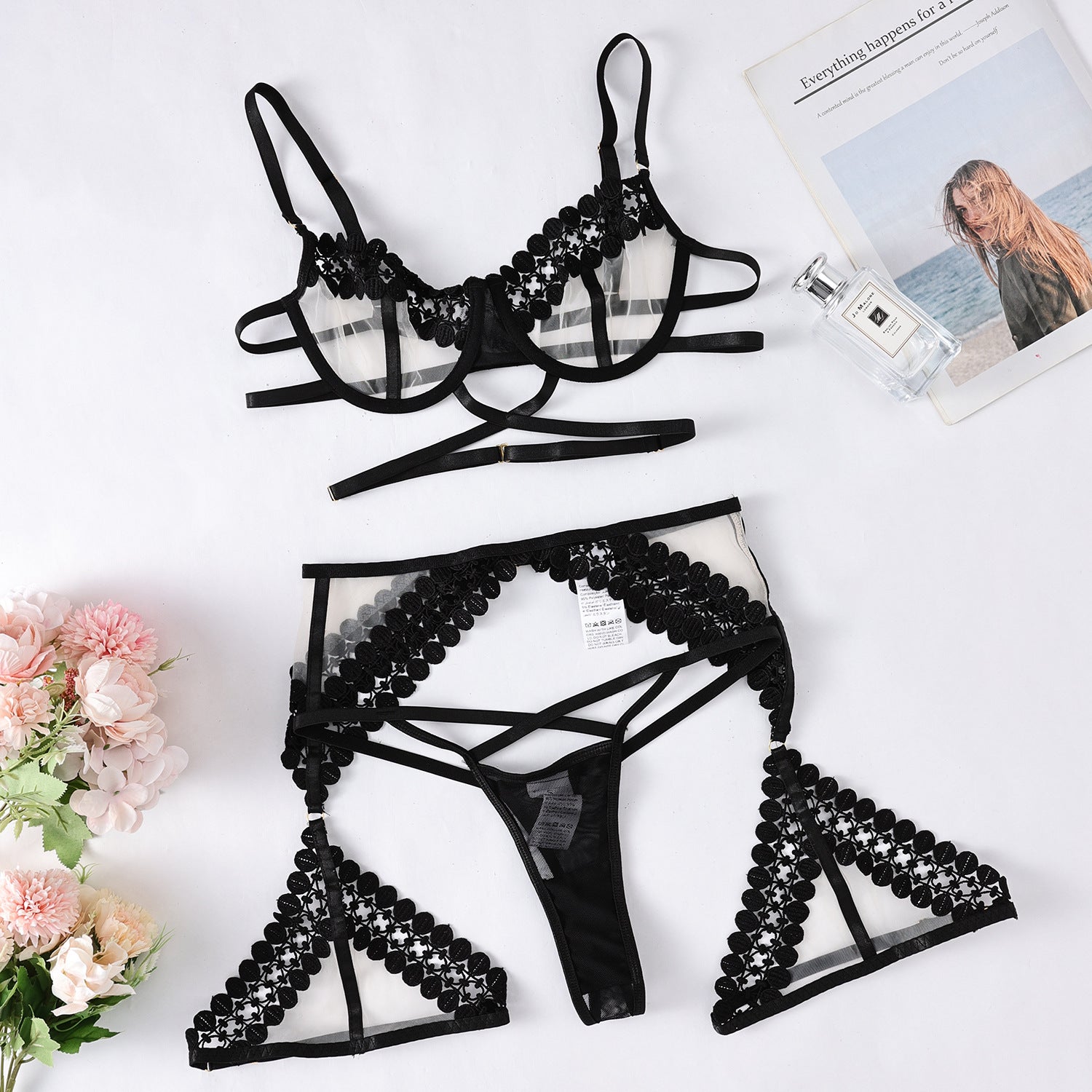 Allure Shadow Bra and Panty Lingerie Set