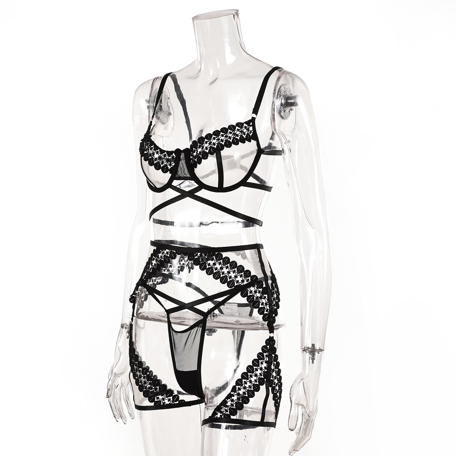 Allure Shadow Bra and Panty Lingerie Set