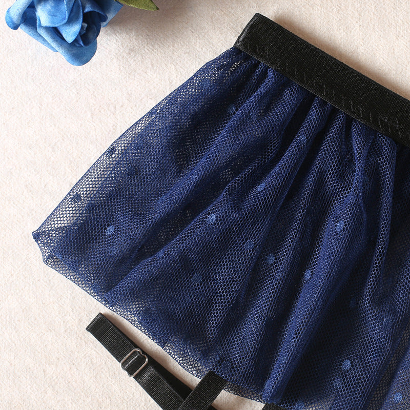 Azure Polka Dot Sheer Bralette Ensemble