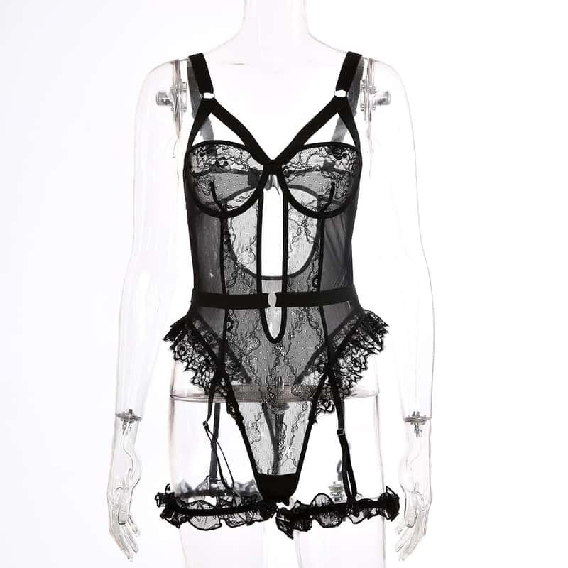 Cute Sexy Lace Teddy Lingerie Set
