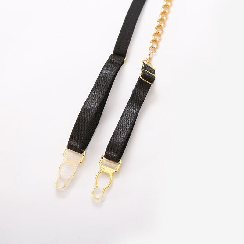 Black Cutout Metal Chain Bustiers