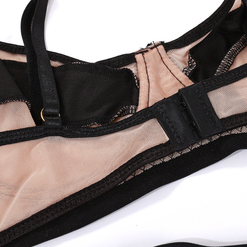Mesh Splicing See-through Sexy Lingerie Suit
