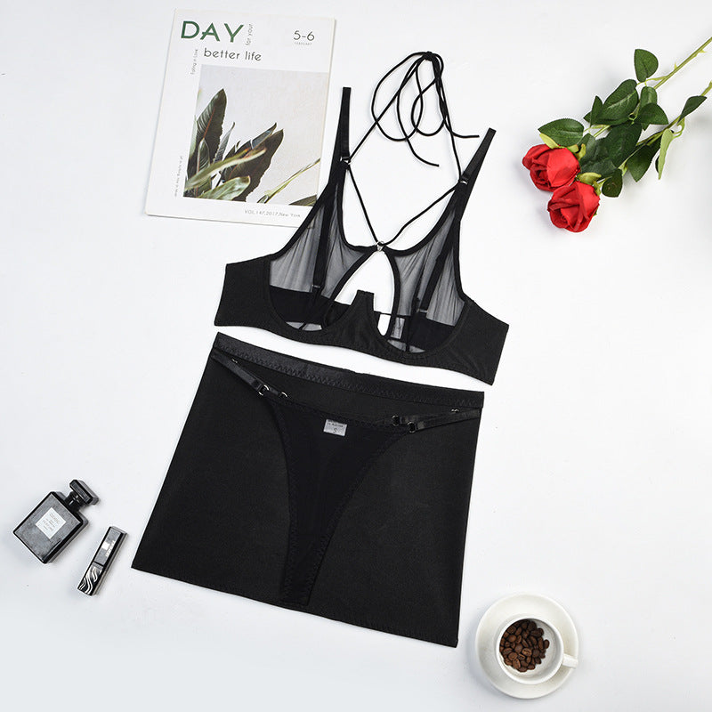 See-Through Mesh Bra and Panty Set