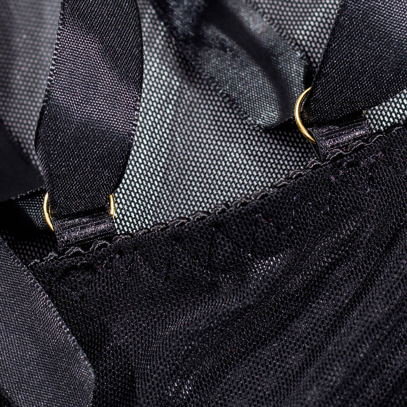 See-Through Mesh Chemise with Open Back