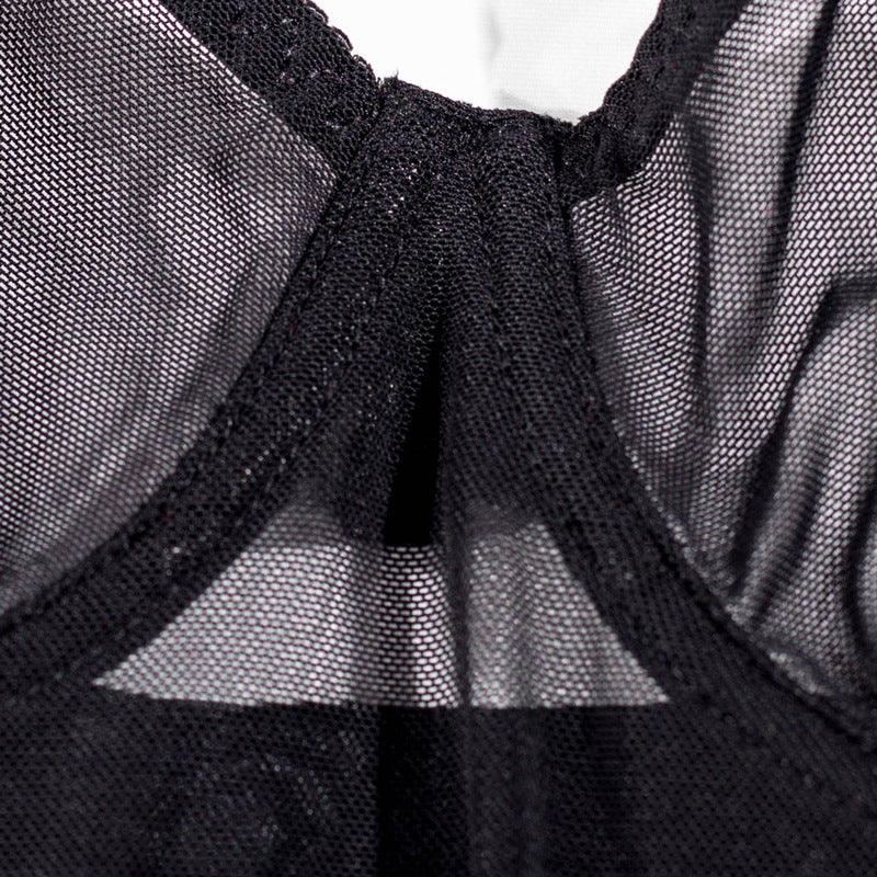 See-Through Mesh Chemise with Open Back