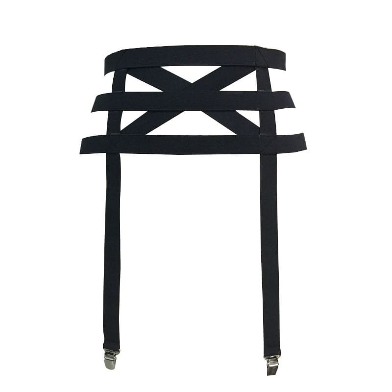 Black Thigh Loop Strap Functional Garter Belt
