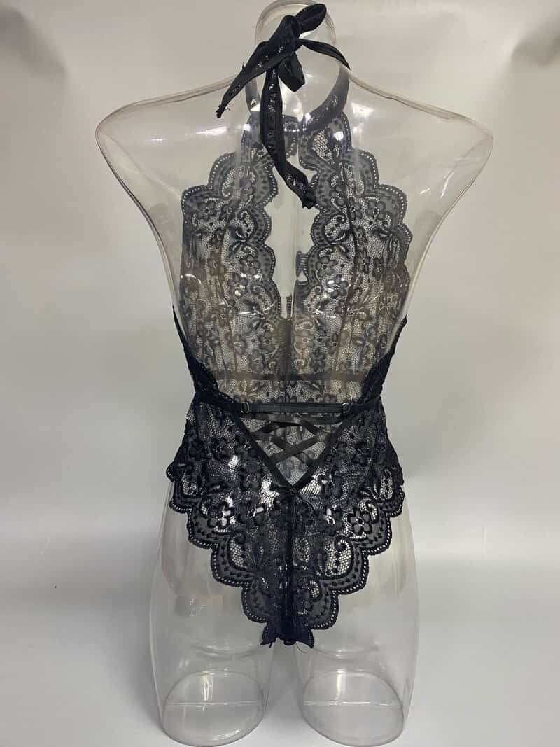 Turtleneck Sleeveless Sheer Teddy Suit