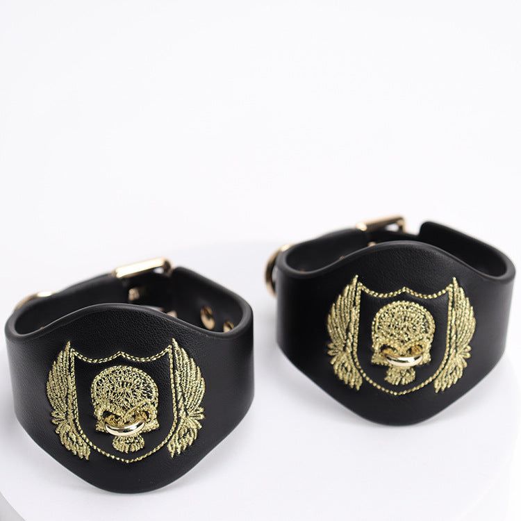 Skull Embroidered Bondage Gear