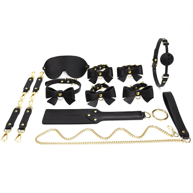 Solid Color Bondage Gear with Bow Decoration