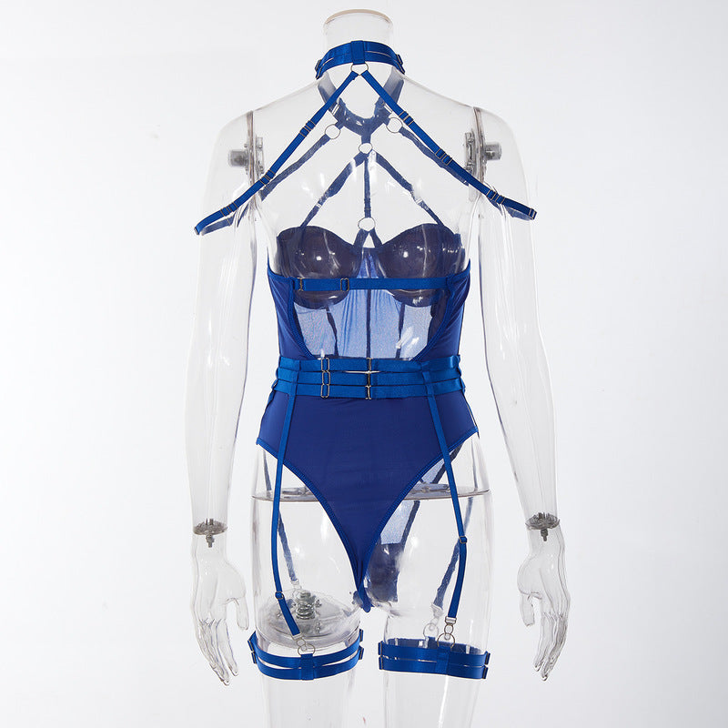 Adjustable Transparent Thongs Bodysuit