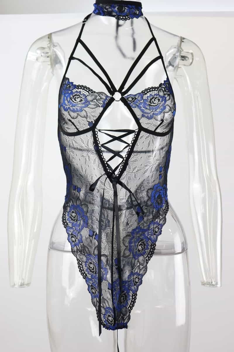 Mesh Collar Sexy Teddy