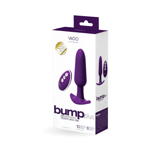Bump Plus Rechargeable Remote Control Anal Vibe - Purple - Beads
