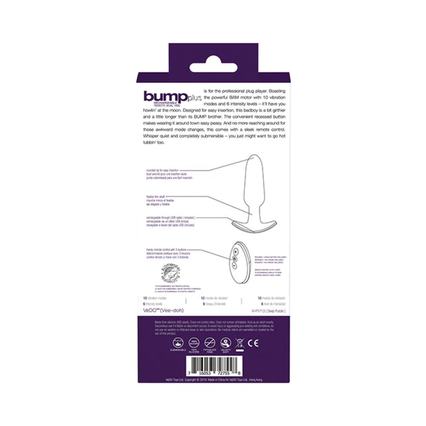 Bump Plus Rechargeable Remote Control Anal Vibe