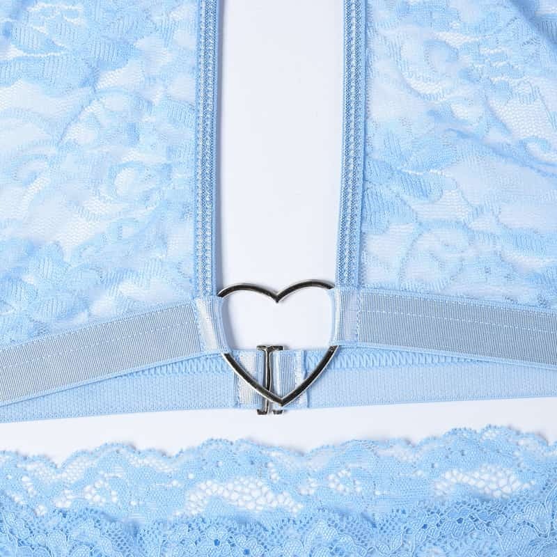 Chain Lace Fashion Girl Sexy Lingerie Set