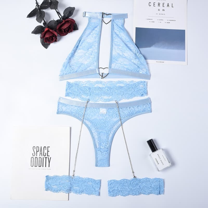 Chain Lace Fashion Girl Sexy Lingerie Set