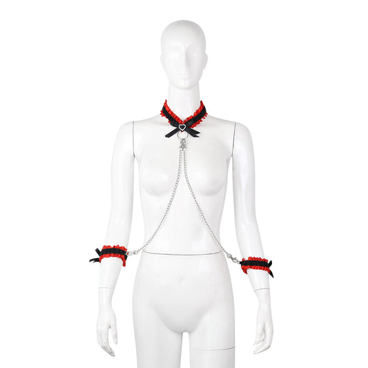 Romantic Silk Restraint Set with Collar - GLingerie