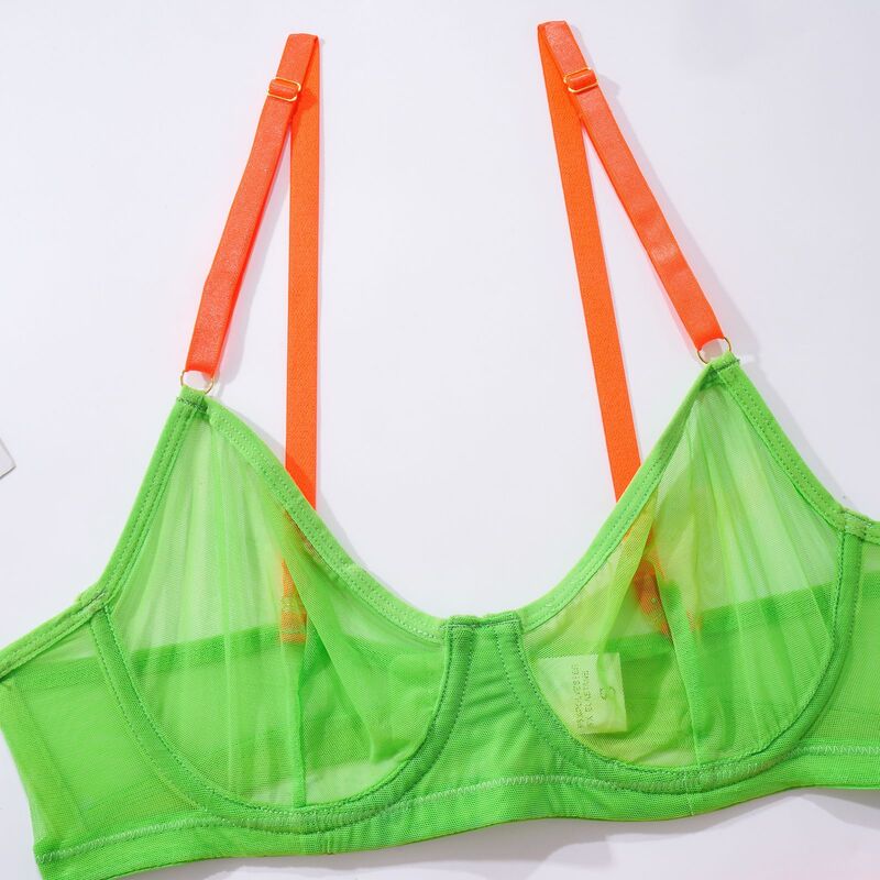 Contrasting Color Design Transparent Mesh Set