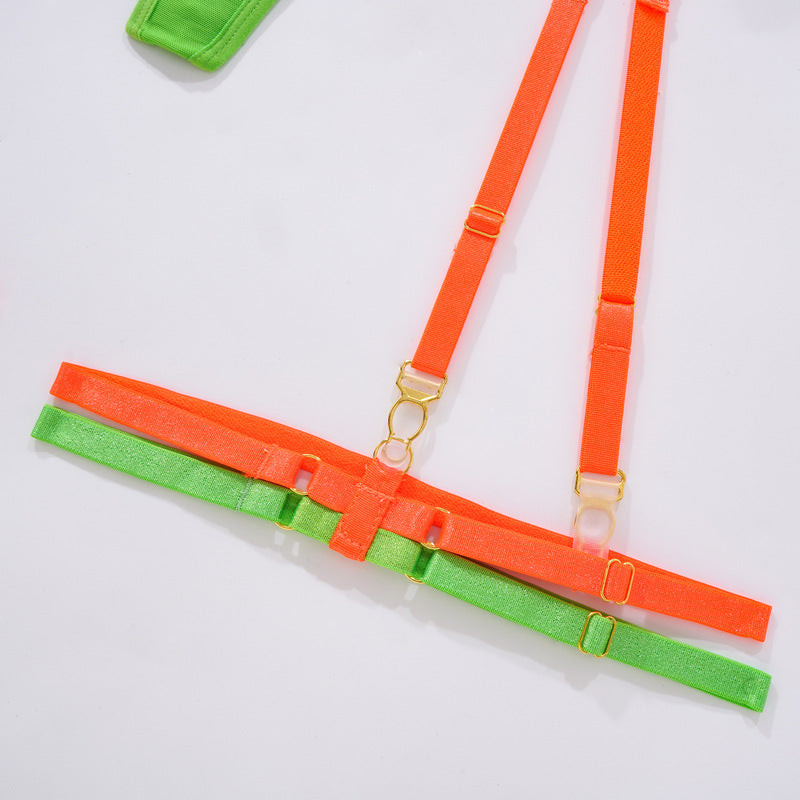 Contrasting Color Design Transparent Mesh Set