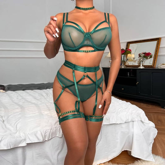 Double Shoulder Strap Bra Panty Sets - Lingerie