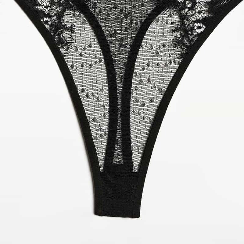 Eyelash Lace Deep V Bodysuit