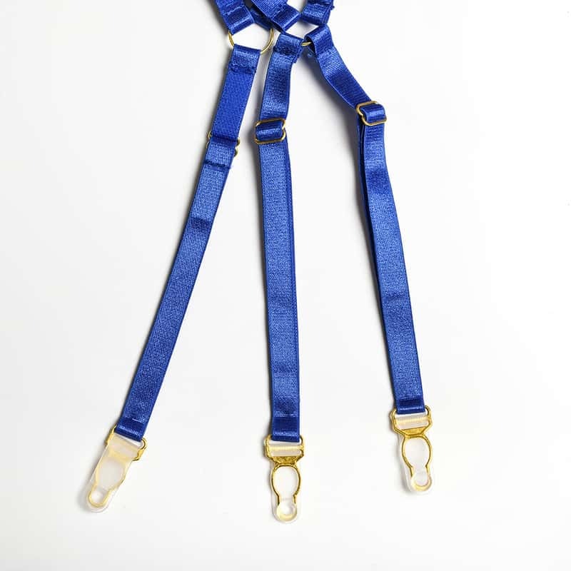 Halter Cutout Satin Panel Garter Belt Set