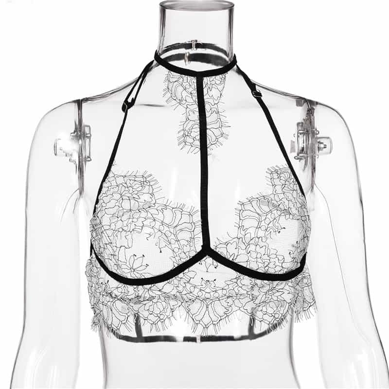 Halter Lace Bra Sexy Lingerie Set