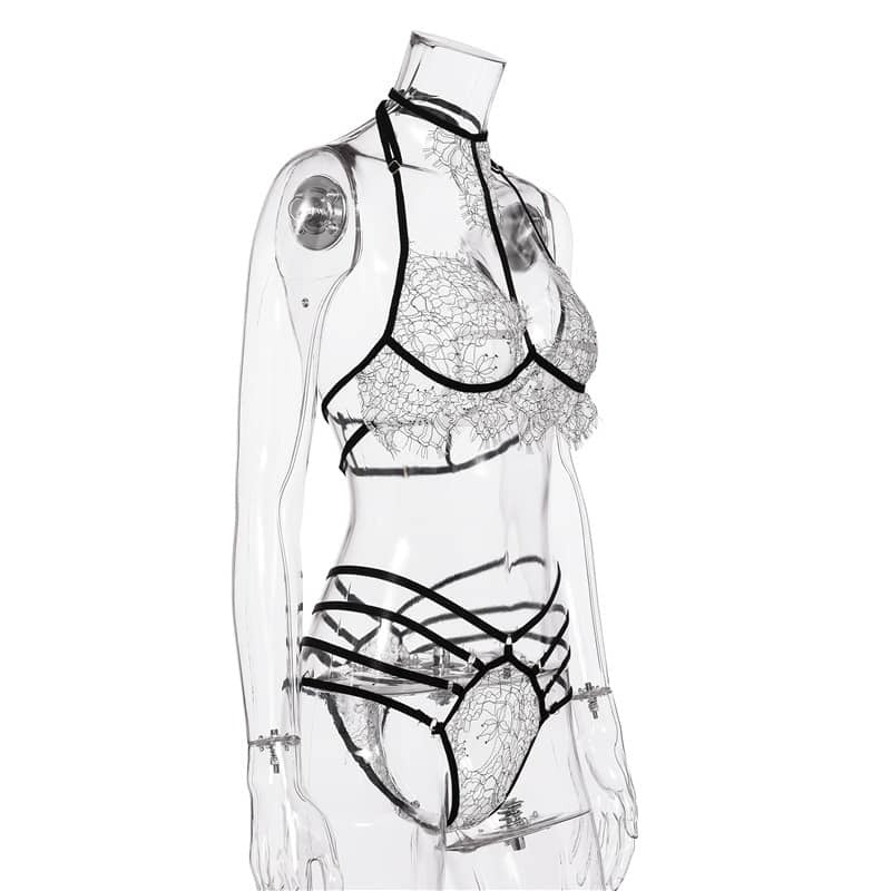Halter Lace Bra Sexy Lingerie Set