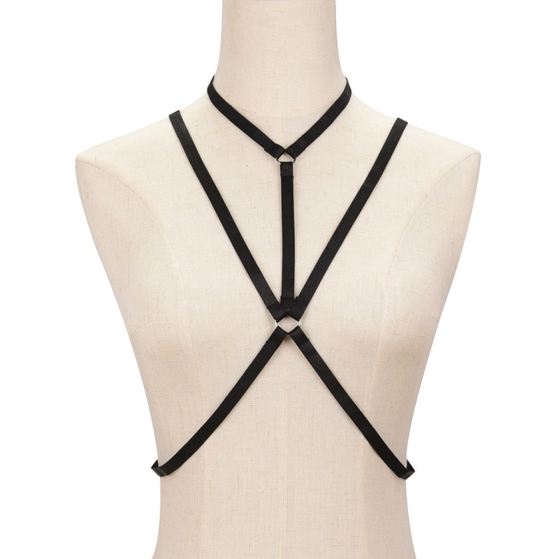 Hollow Strap Cupless Cage Bra