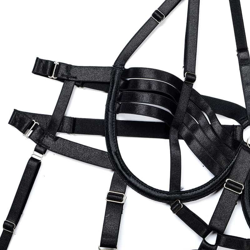 Intricately Crafted Cross Sexy Strappy Teddy Suit