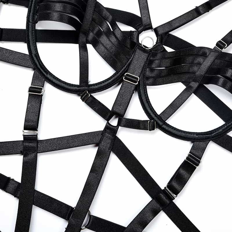 Intricately Crafted Cross Sexy Strappy Teddy Suit