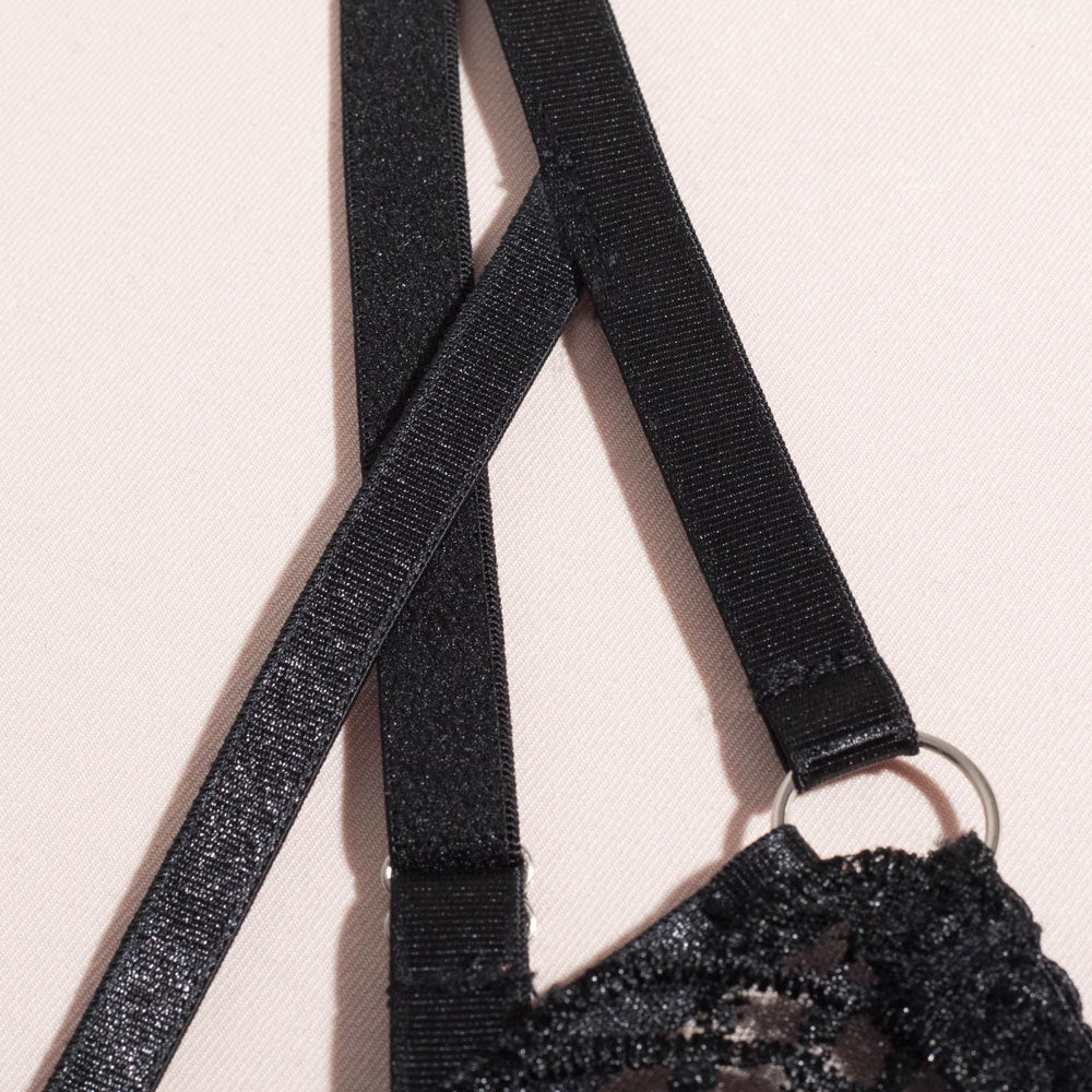 Intrigue Lace Bra and Suspender Lingerie Trio