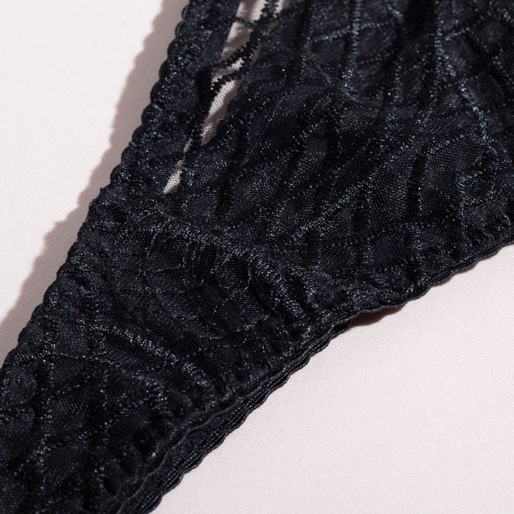 Intrigue Lace Bra and Suspender Lingerie Trio