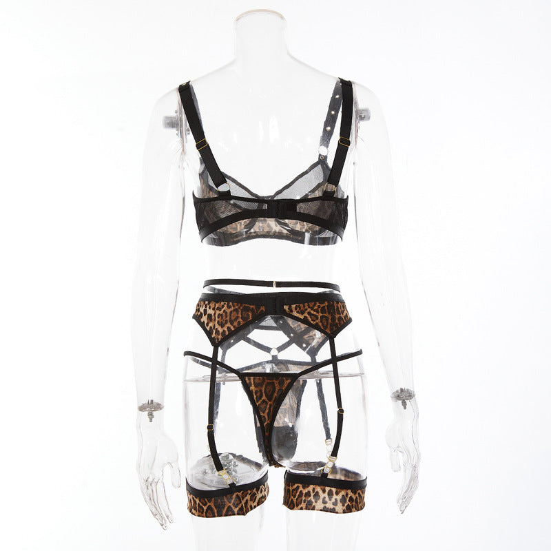 Leopard Print Perspective Sexy Bra Sets