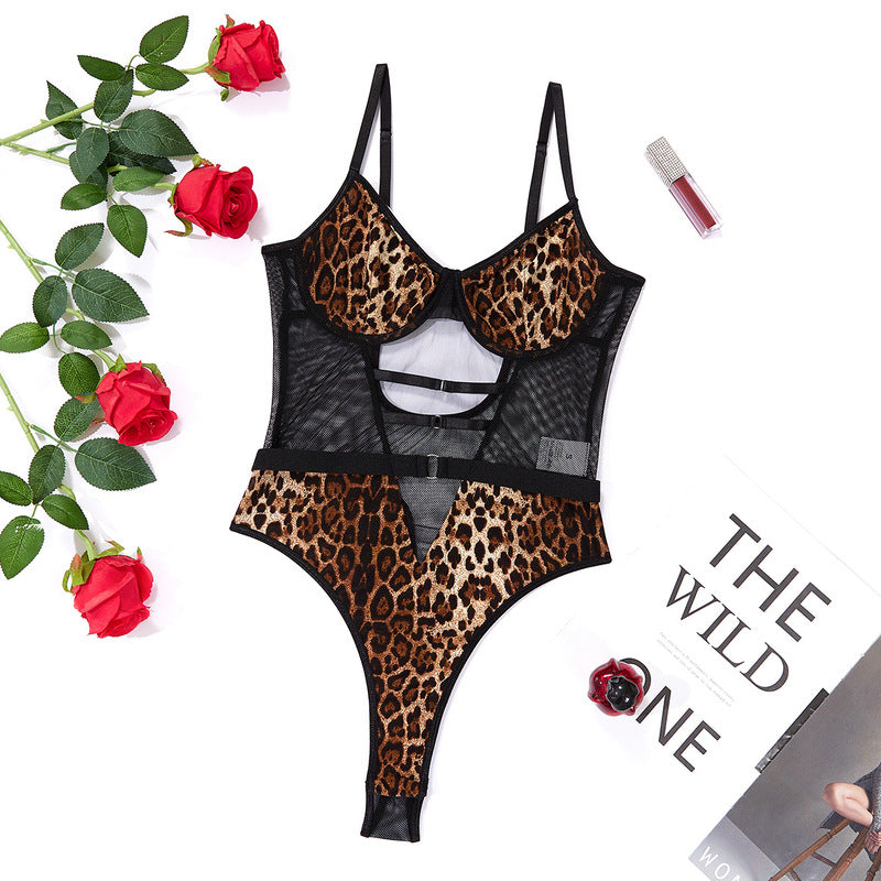 Leopard Print Perspective Sexy Bodysuit