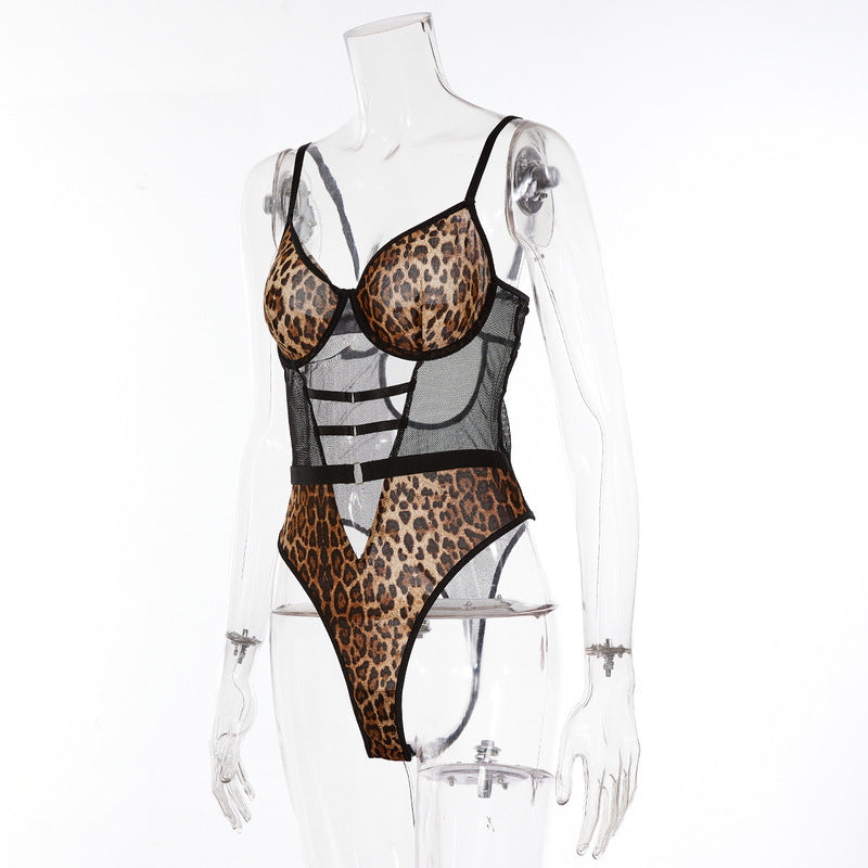 Leopard Print Perspective Sexy Bodysuit