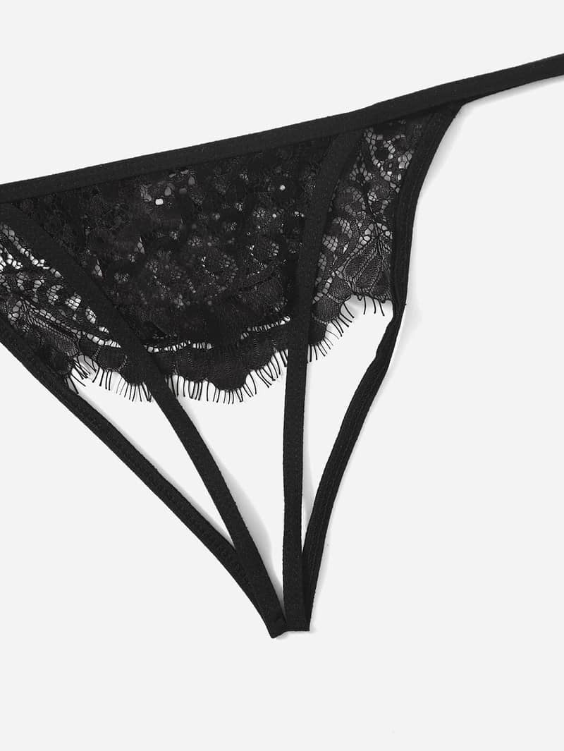 Lace Sexy Breastless Lingerie Set