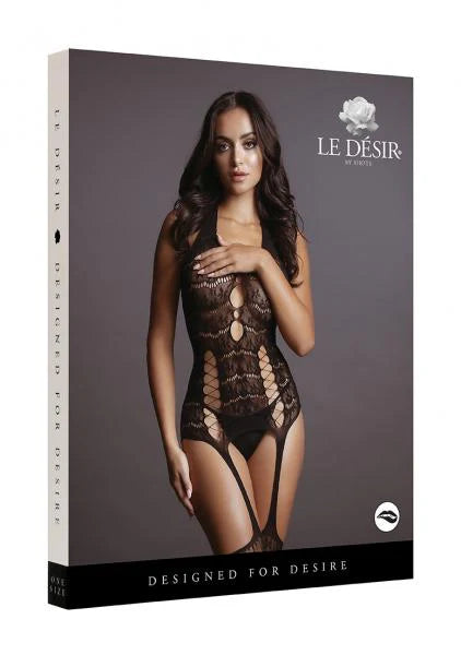 Lace Suspender Bodystocking - Bodysuit