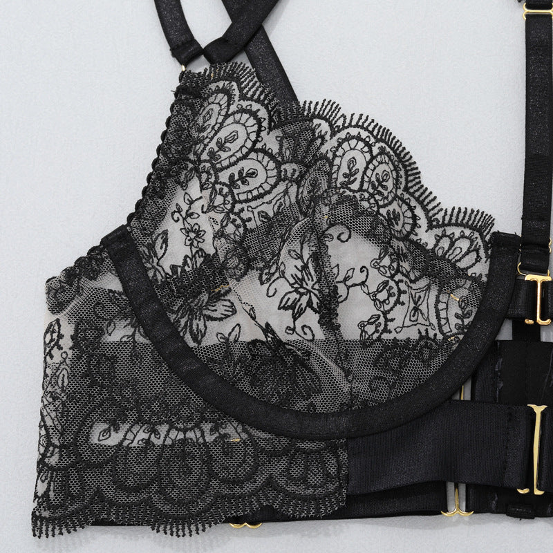 Lace and Vintage Garter Lingerie Ensemble