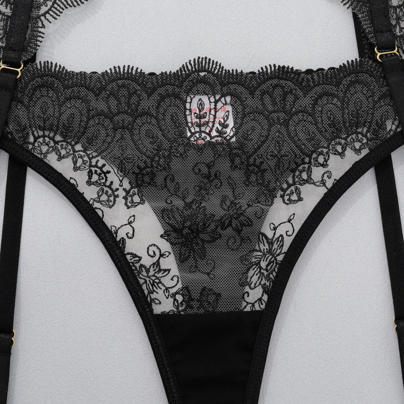 Lace and Vintage Garter Lingerie Ensemble