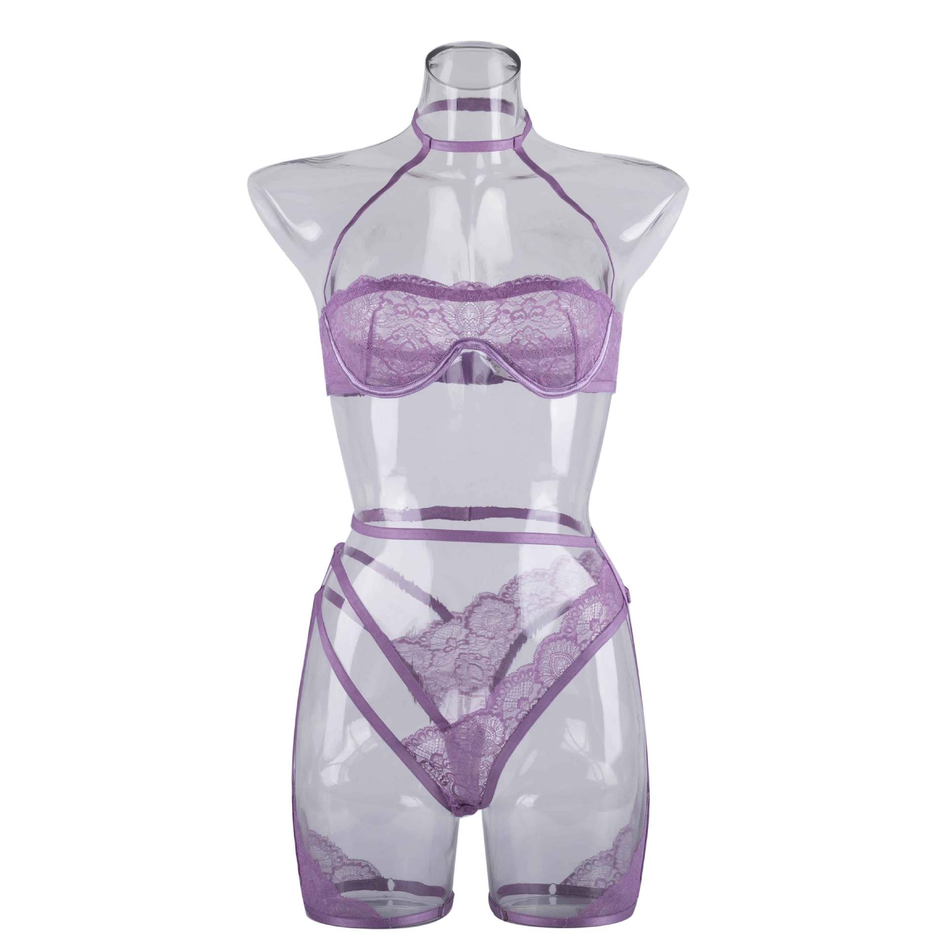 Lavender Whisper Sheer Balconette Lingerie Set