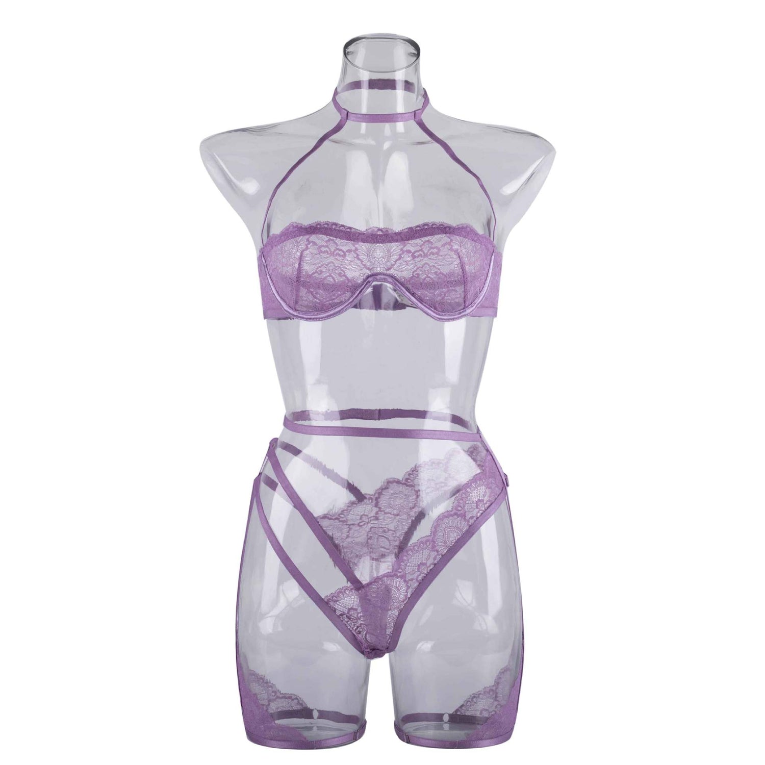 Lavender Whisper Sheer Balconette Lingerie Set