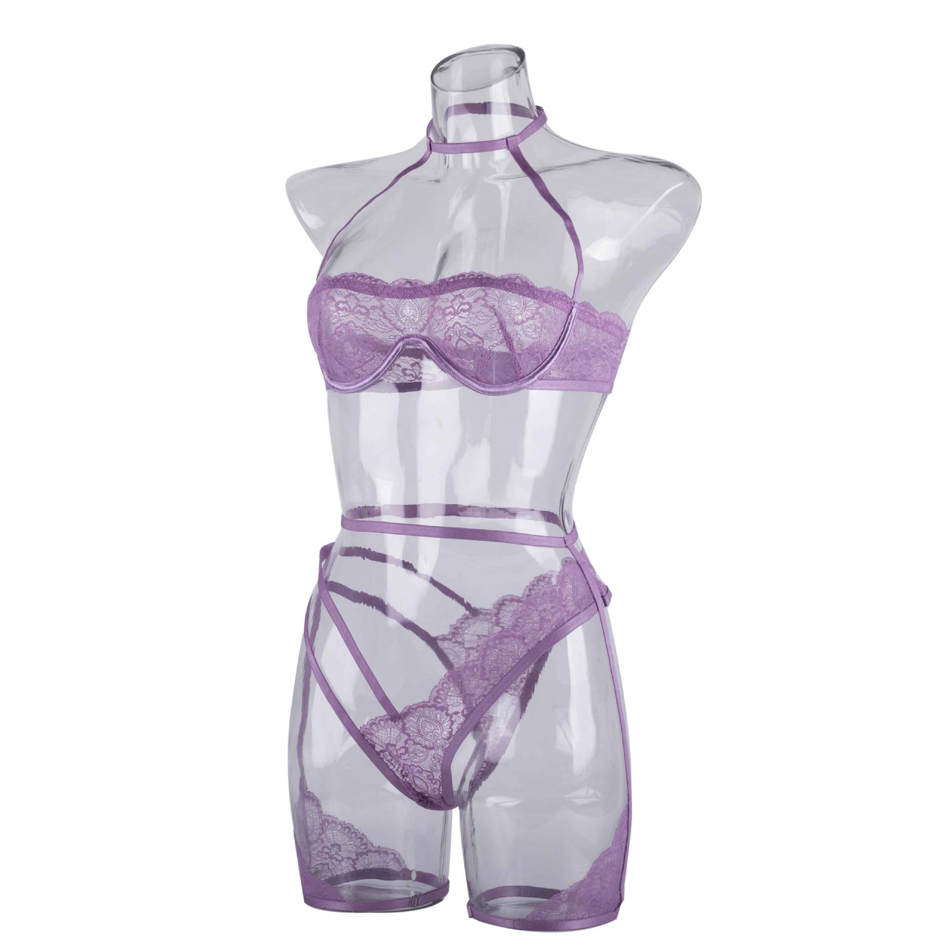 Lavender Whisper Sheer Balconette Lingerie Set
